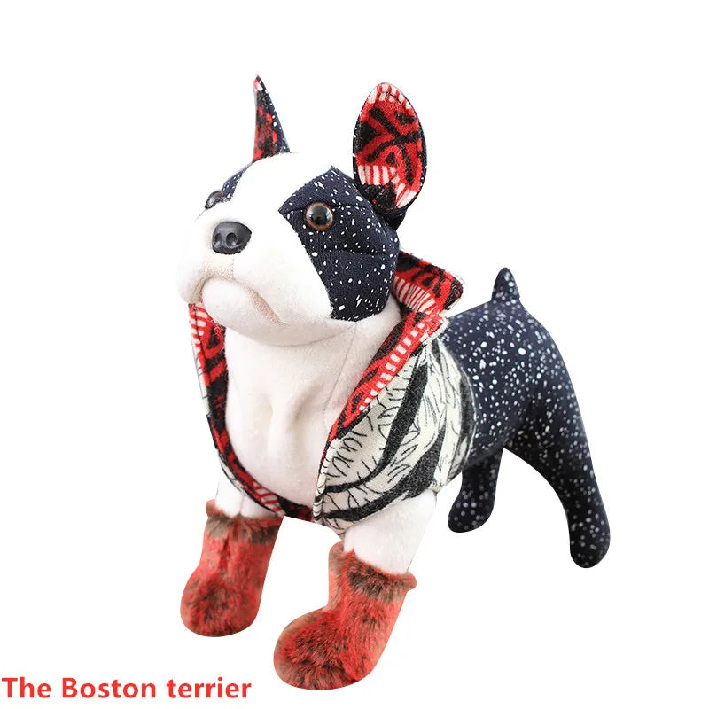 Handmade Simulation Hot Dog Plush Toy Bull Terrier Pet Dog