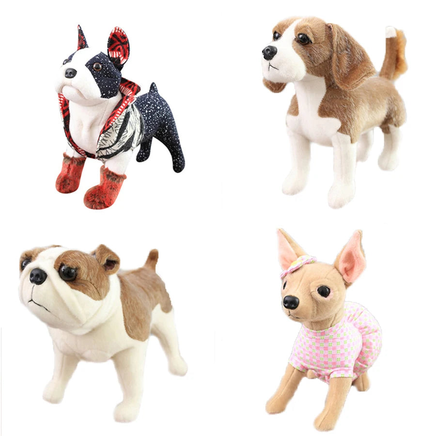 Handmade Simulation Hot Dog Plush Toy Bull Terrier Pet Dog