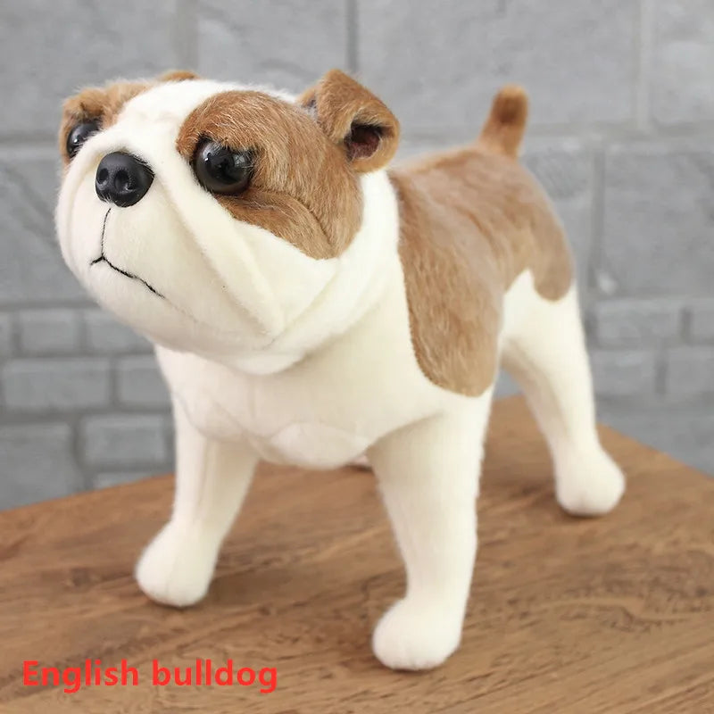 Handmade Simulation Hot Dog Plush Toy Bull Terrier Pet Dog