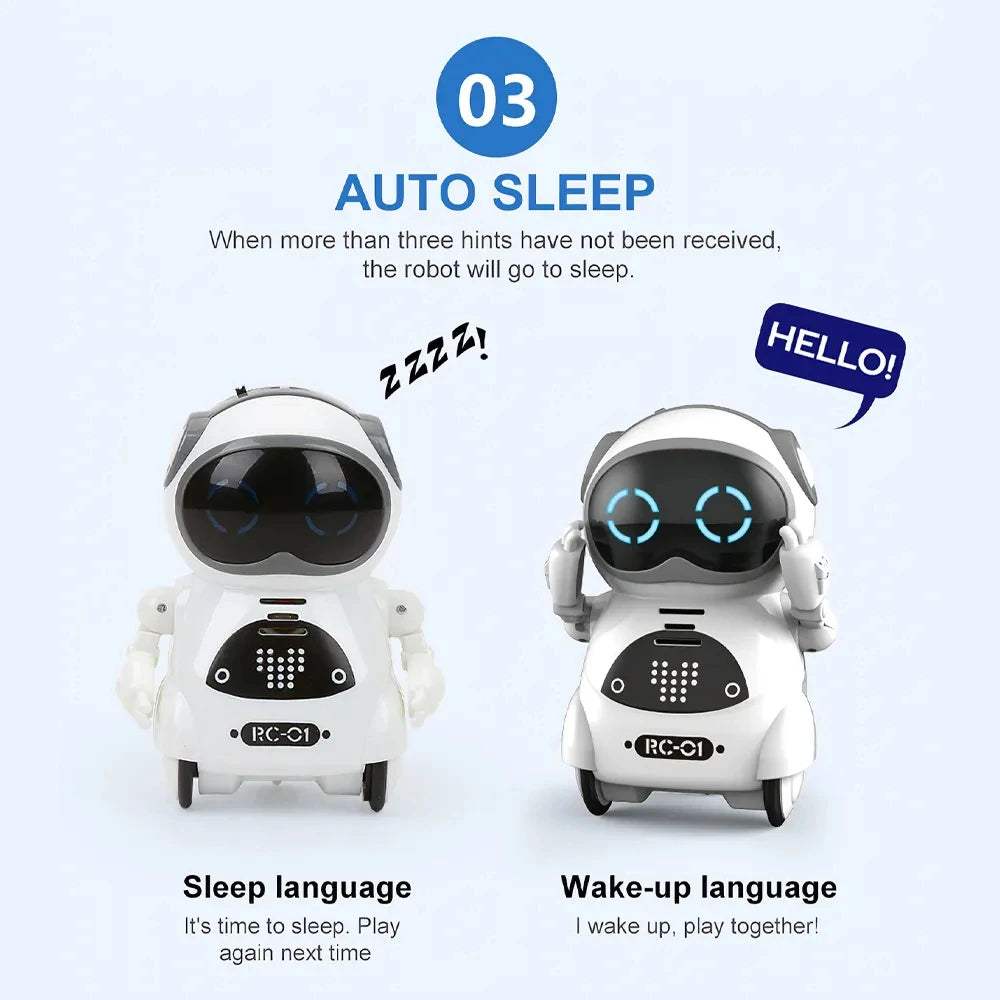 Pocket Emo Robot, Talking Interactive Dialogue, Voice Recognition Record