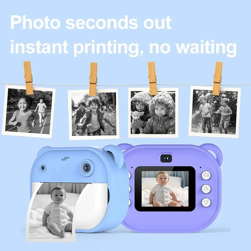 Children's Digital Camera, Instant Photo Printing Camera +32G Memory Card