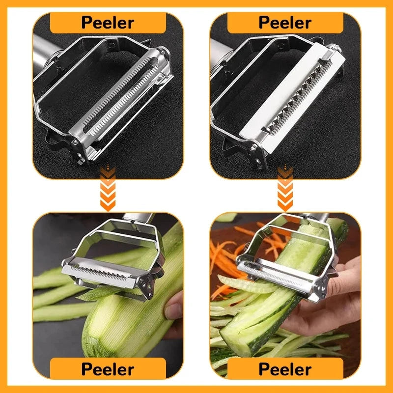 Multifunctional Kitchen Peeler, Vegetable & Fruit Peeler, Stainless Steel Carrot Peeler