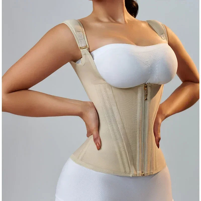 Shapewear Women Vest Tops Adjustable Zipper and Hook-eyes