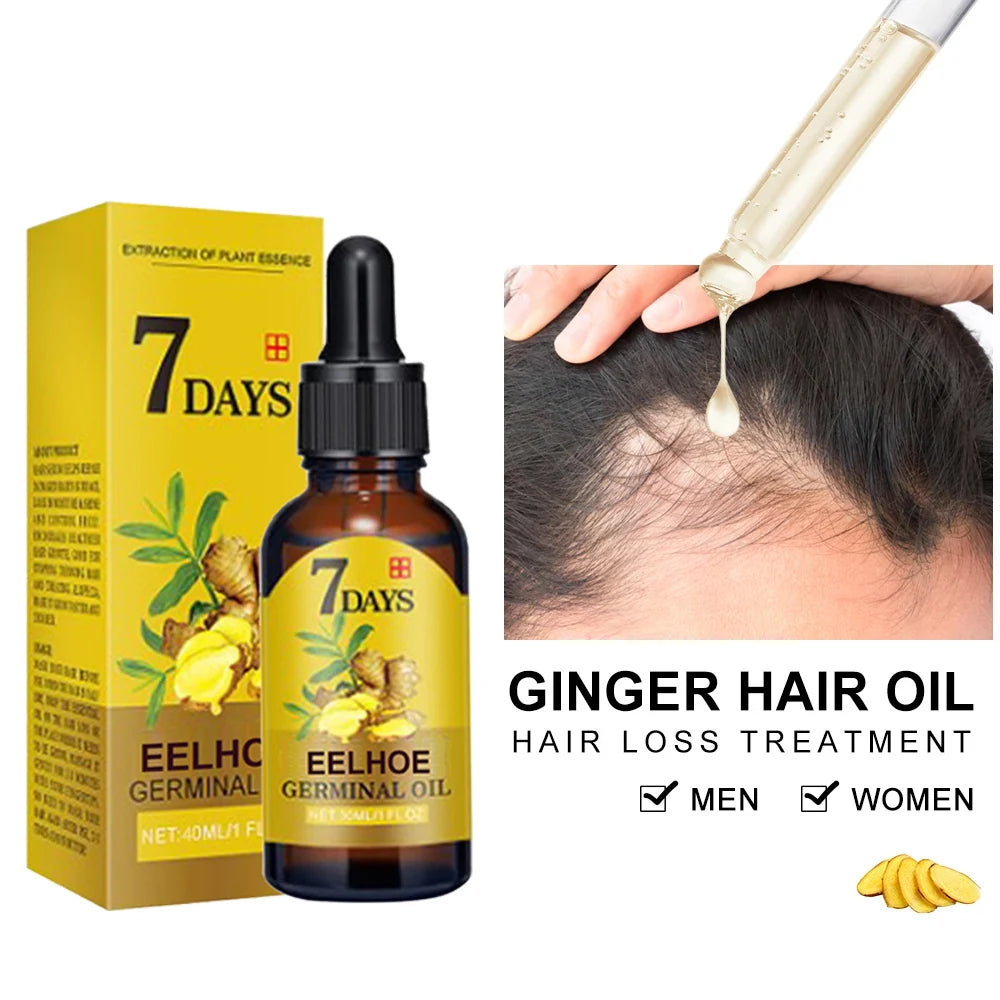 Ginger Hair Growth Serum Anti Hair Loss Fast Regrowth Hair Care Oil Repair Damaged Hair Treatment For Women Men