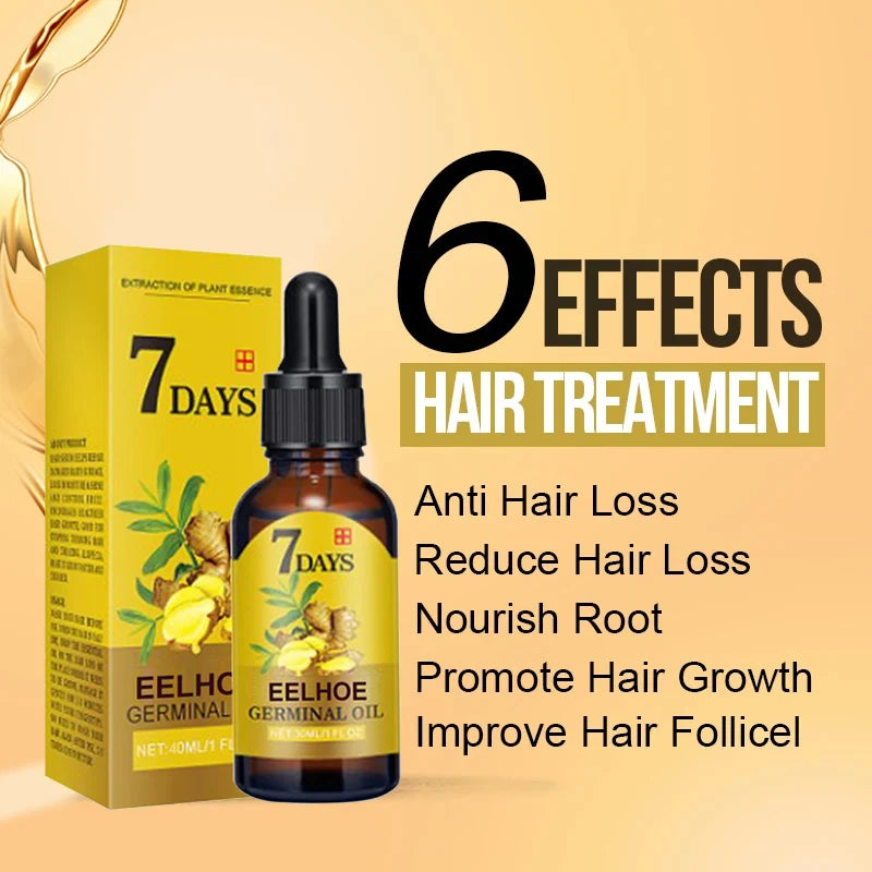 Ginger Hair Growth Serum Anti Hair Loss Fast Regrowth Hair Care Oil Repair Damaged Hair Treatment For Women Men