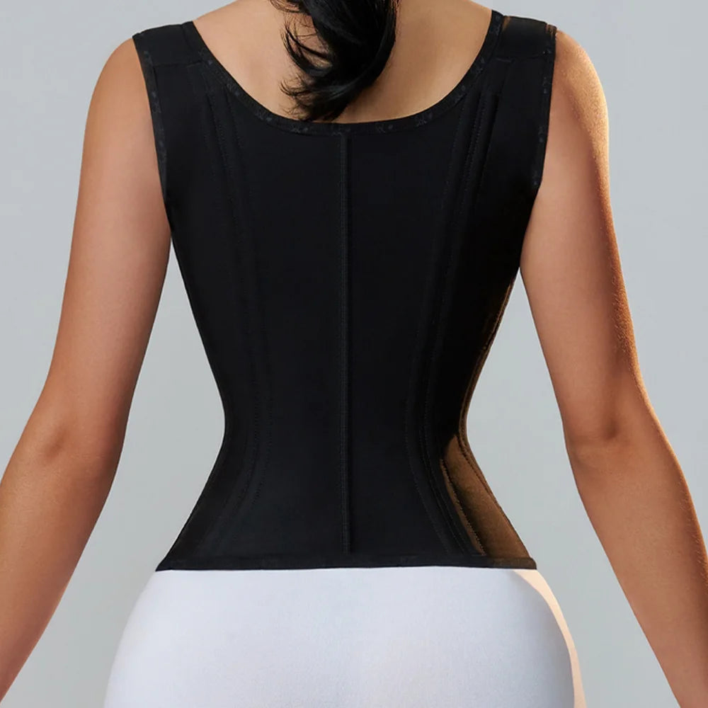 Row Buckle and Zipper Postpartum Corset Waist Trainer Body Shaper for Women Sexy Shaping Curve