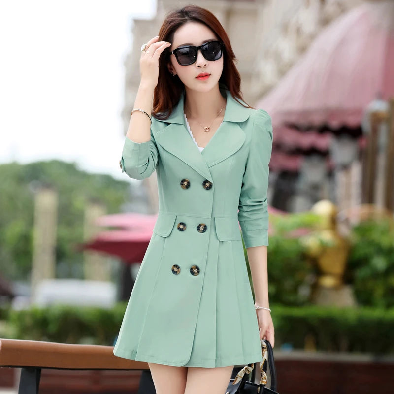 Women's Trench Coat, Double-Breasted Trench coat, Casual Coats Outwear