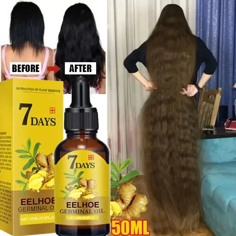 Ginger Hair Growth Serum Anti Hair Loss Fast Regrowth Hair Care Oil Repair Damaged Hair Treatment For Women Men