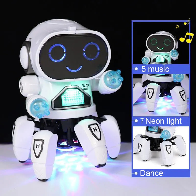 Kids Dance Robots Music LED 6 Claws Octopus Robot Toys For Children