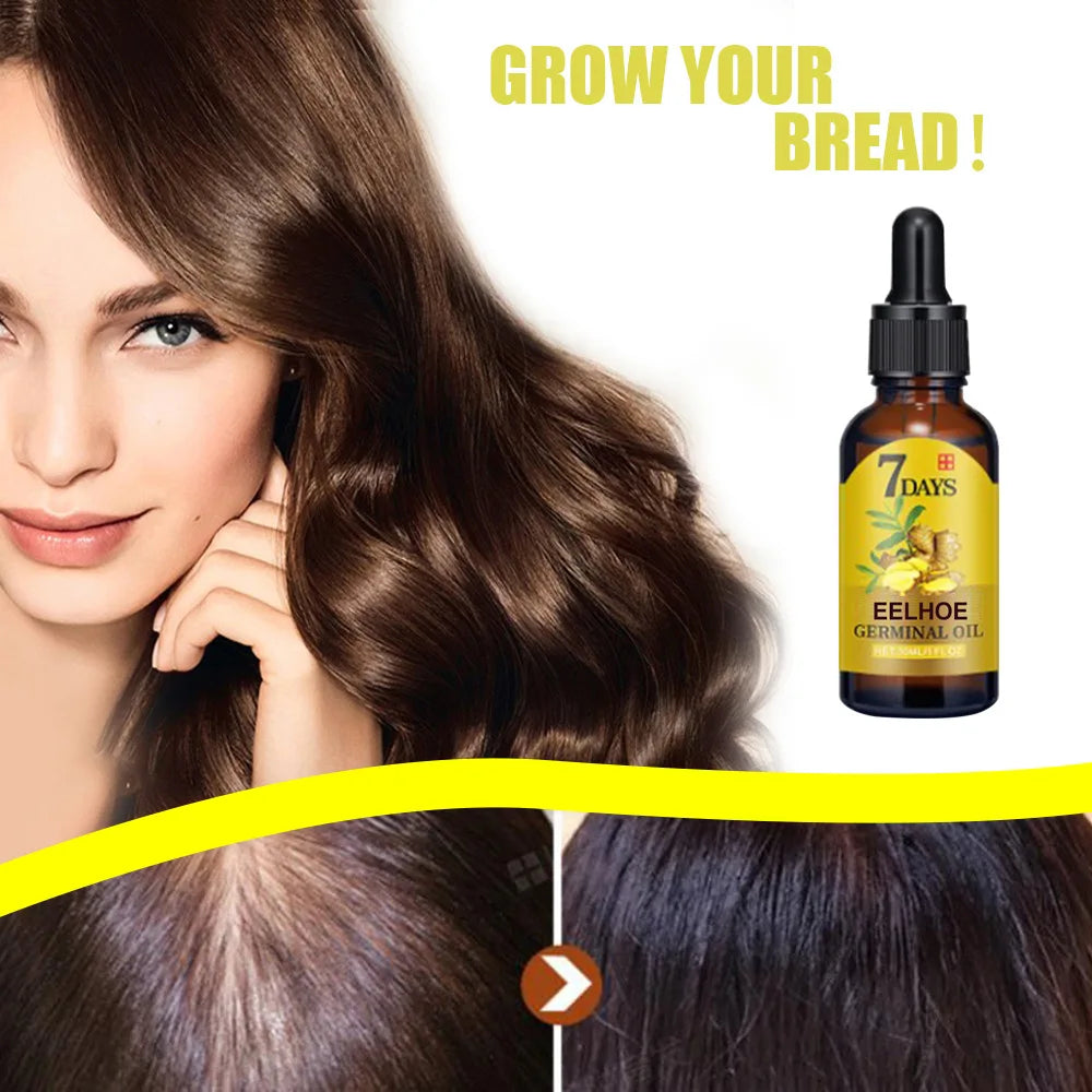 Ginger Hair Growth Serum Anti Hair Loss Fast Regrowth Hair Care Oil Repair Damaged Hair Treatment For Women Men