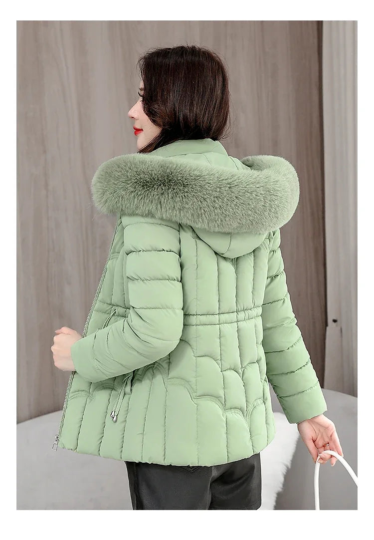 Down Winter Jacket Women Parkas Fashion, High-Quality Warm Cotton Padded & Hooded Coat