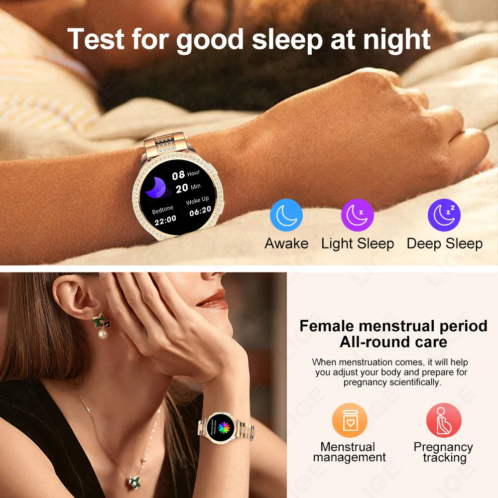 Women Smart Watch Bluetooth Call AI Voice Assistant, Custom Watch Face