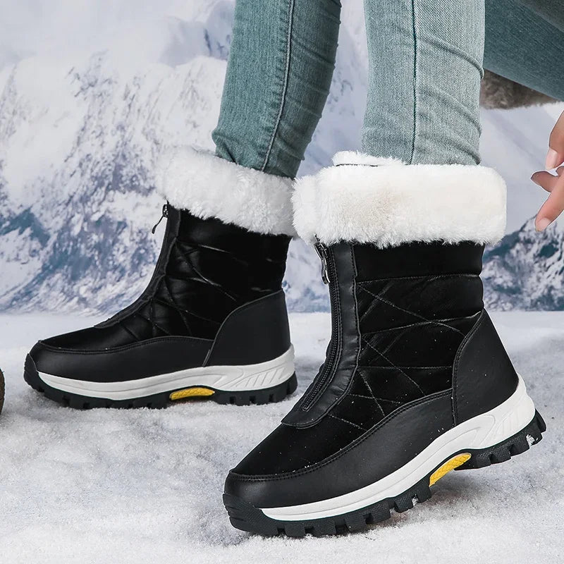 Winter Women's Snow Boots Non-slip Outdoor Warm Mujer Zipper Boots