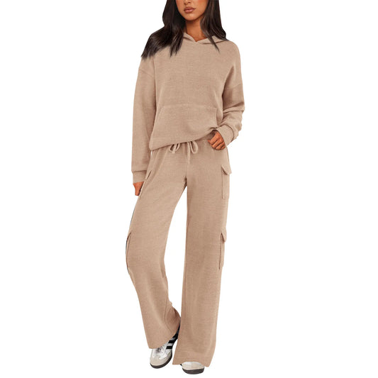 Women's Hoodies Two Piece Sets, High-Quality Sweatshirt & Sweatpants Casual Jogging Trousers