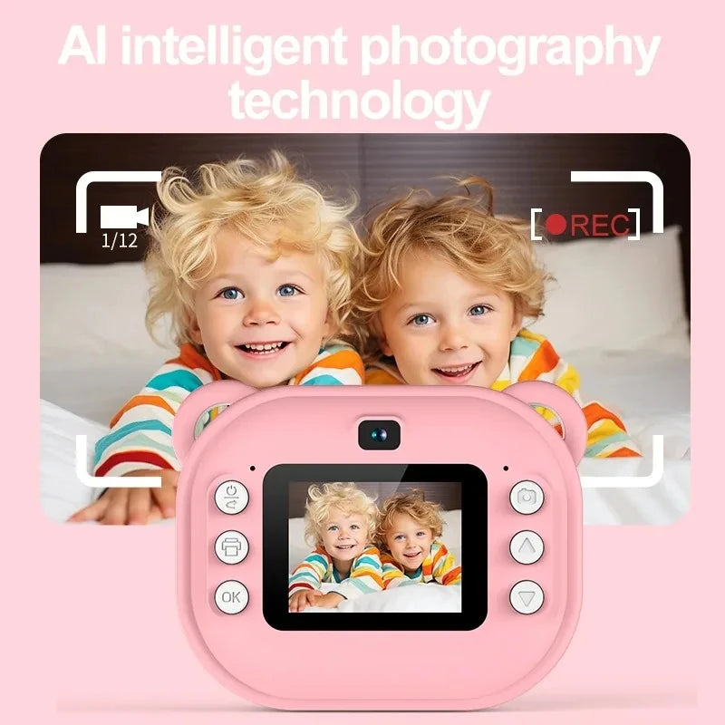 Children's Digital Camera, Instant Photo Printing Camera +32G Memory Card