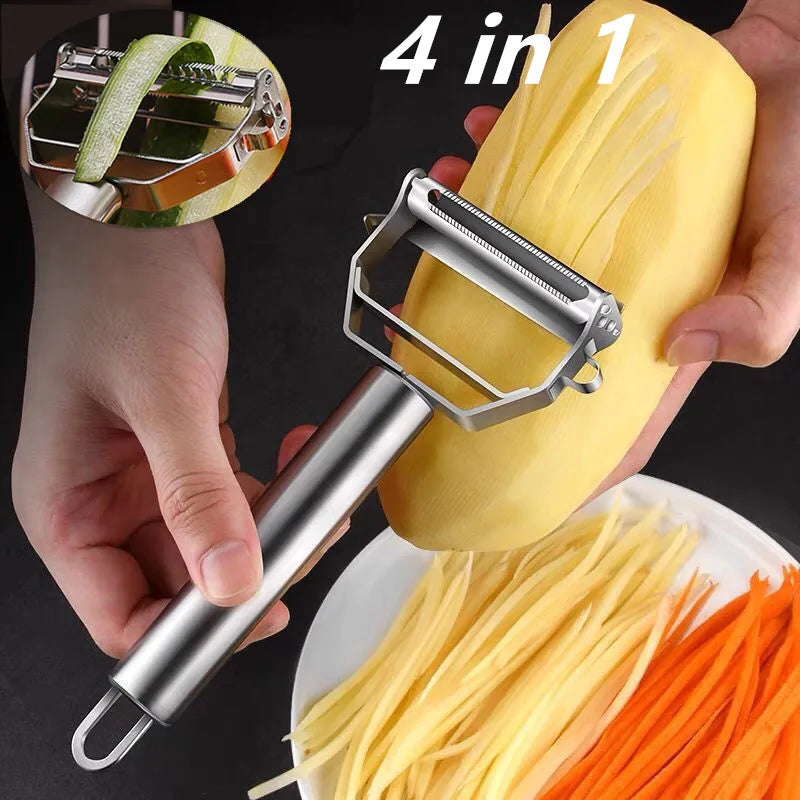 Multifunctional Kitchen Peeler, Vegetable & Fruit Peeler, Stainless Steel Carrot Peeler