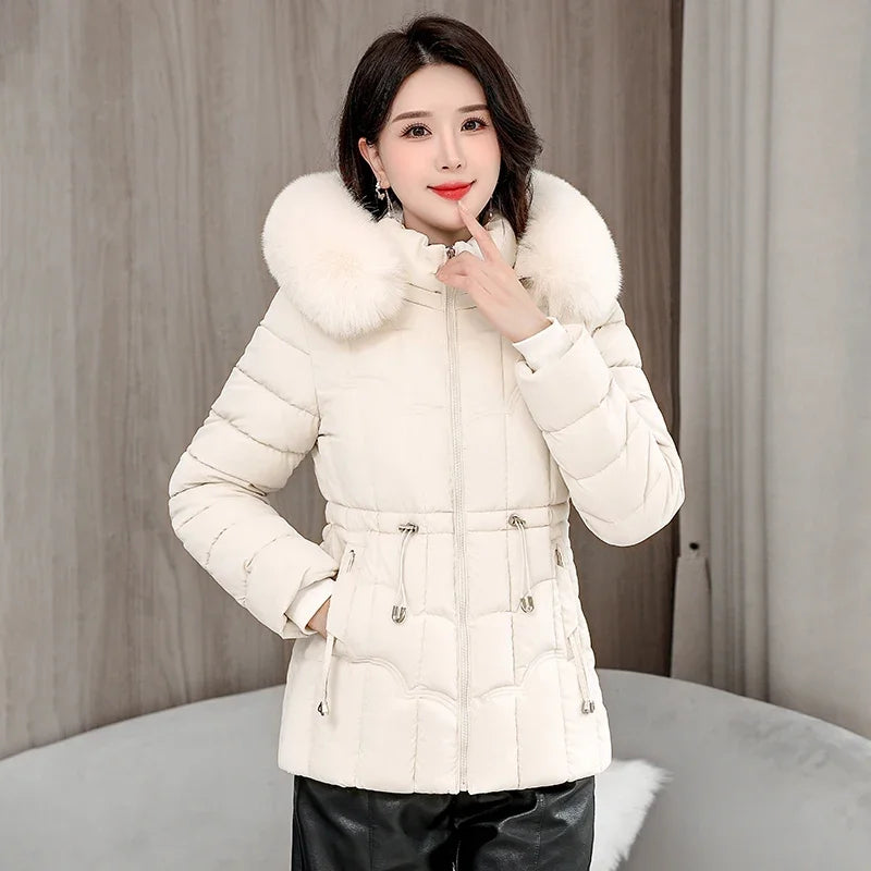 Down Winter Jacket Women Parkas Fashion, High-Quality Warm Cotton Padded & Hooded Coat