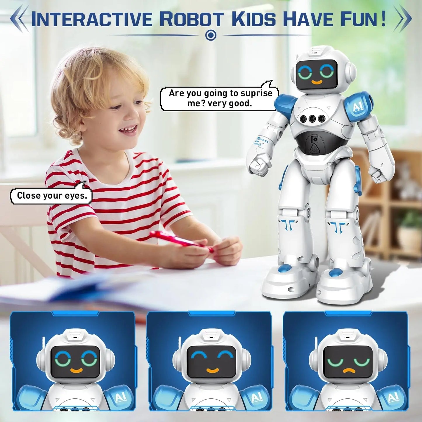 VATOS RC Robot Toy and Talking Voice, Remote Control Robot Toy