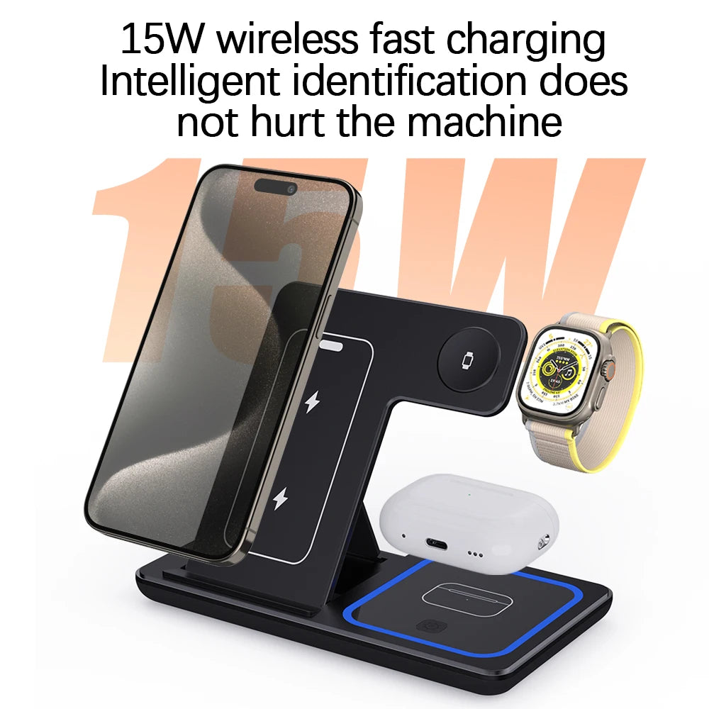 3 In 1 Foldable Wireless Charger Stand