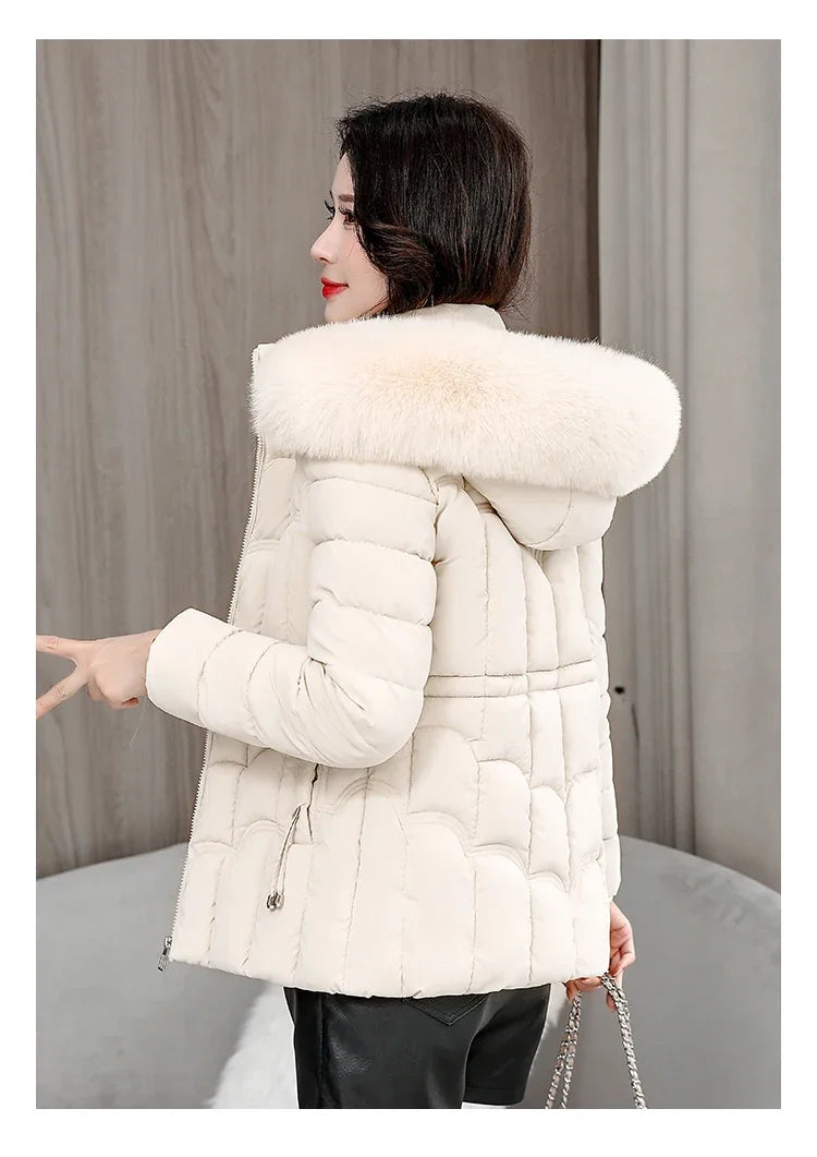 Down Winter Jacket Women Parkas Fashion, High-Quality Warm Cotton Padded & Hooded Coat