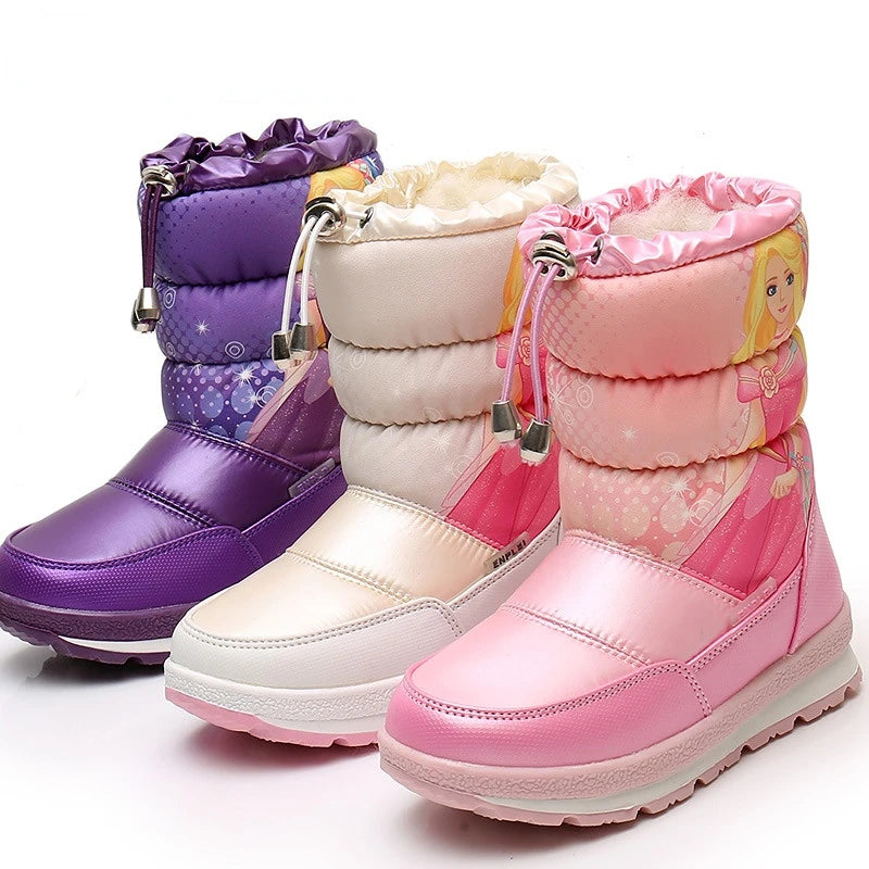 Real Wool Children's Snow Boots, Winter Warm Kids Shoes, Casual Sneakers Waterproof for Girls