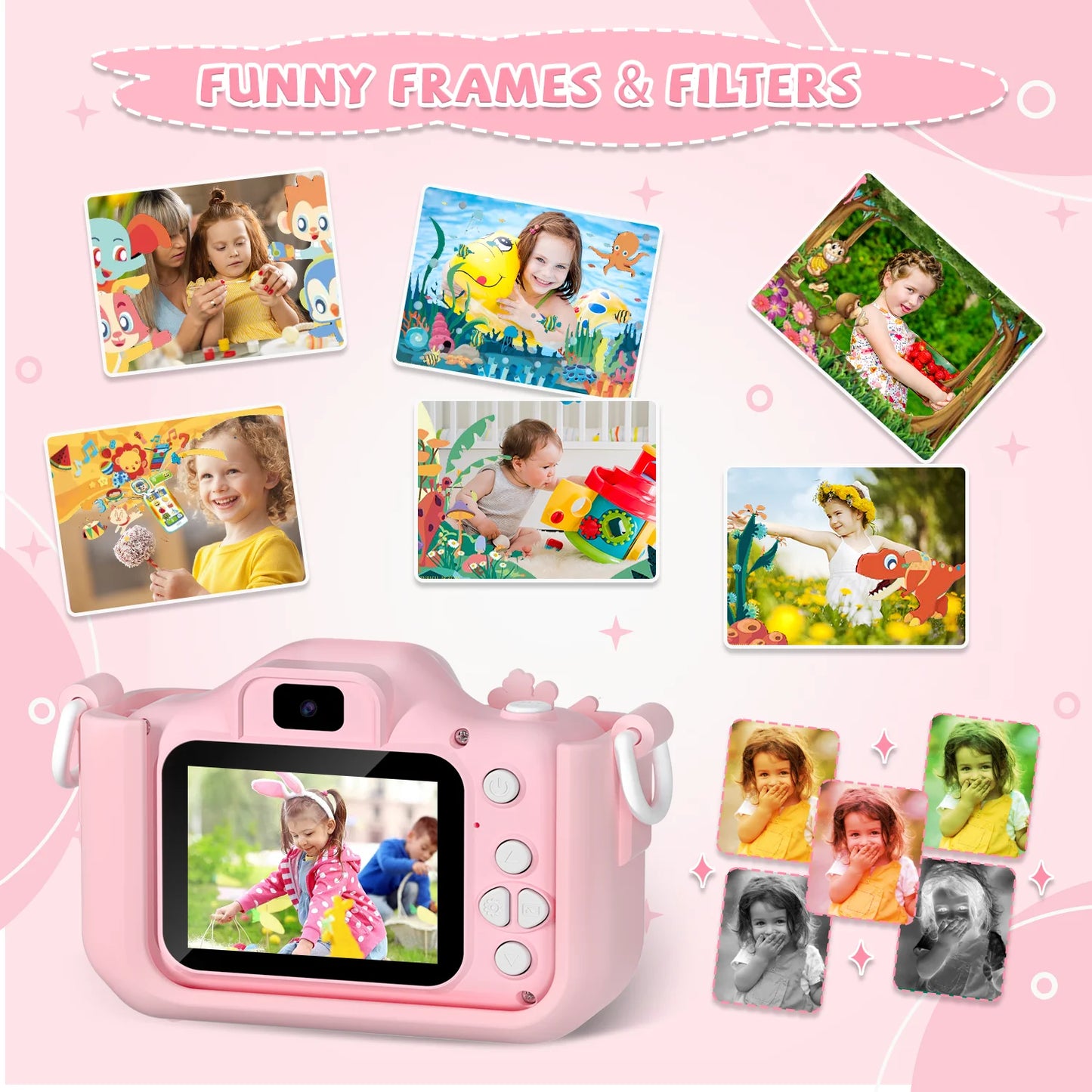 Digital Camera, Children Video Camera 1080P HD with Silicone Cases Toys