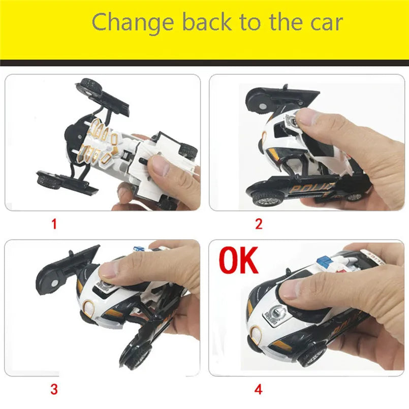 Robot Car Toy, 2 in 1 Car, Plastic Funny Action Figures Car