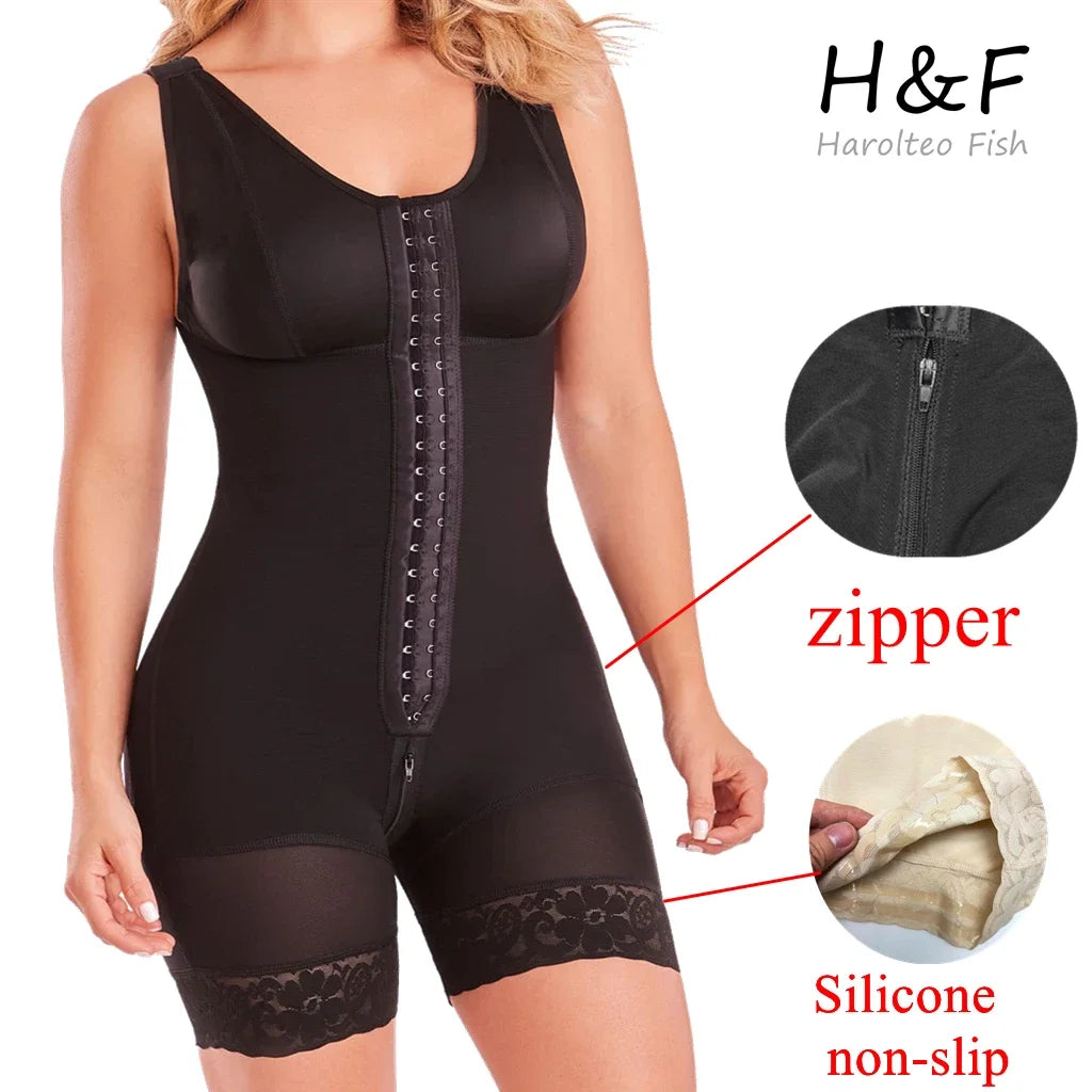 Full Body Shaper | Shapewear Girdle with Brooches Belly Fajas Colombianas