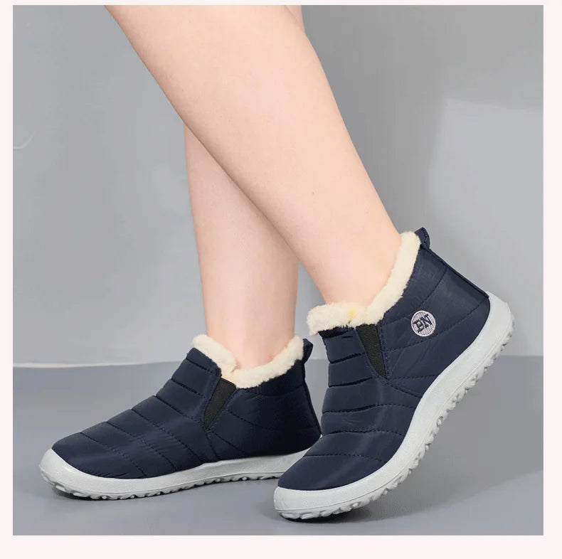 Winter Women's Boots Waterproof Snow Boots, Warm Fur Cotton Shoes