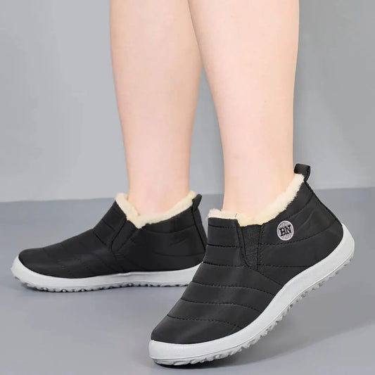 Winter Women's Boots Waterproof Snow Boots, Warm Fur Cotton Shoes