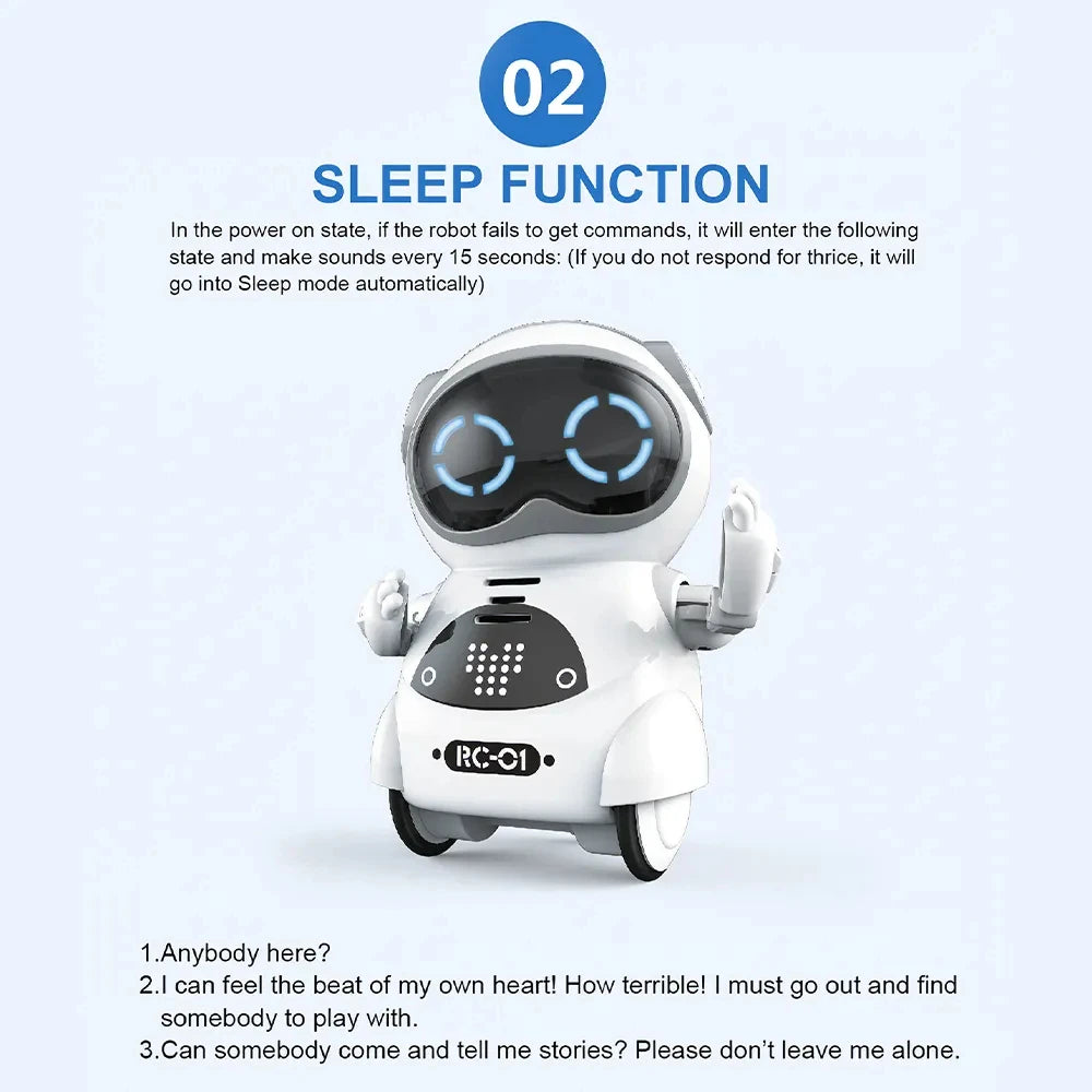 Pocket Emo Robot, Talking Interactive Dialogue, Voice Recognition Record