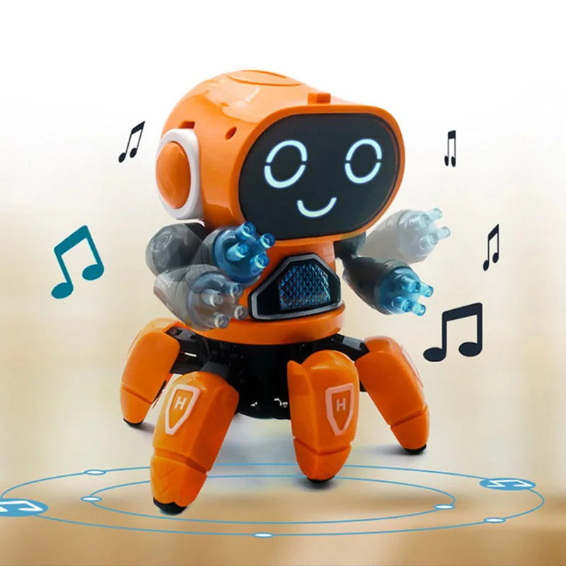 Kids Dance Robots Music LED 6 Claws Octopus Robot Toys For Children