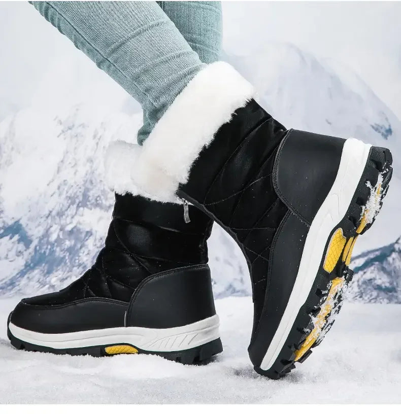 Winter Women's Snow Boots Non-slip Outdoor Warm Mujer Zipper Boots