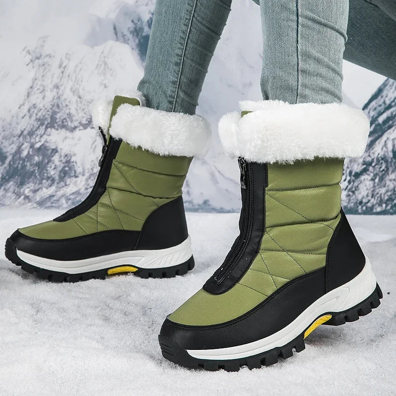 Winter Women's Snow Boots Non-slip Outdoor Warm Mujer Zipper Boots