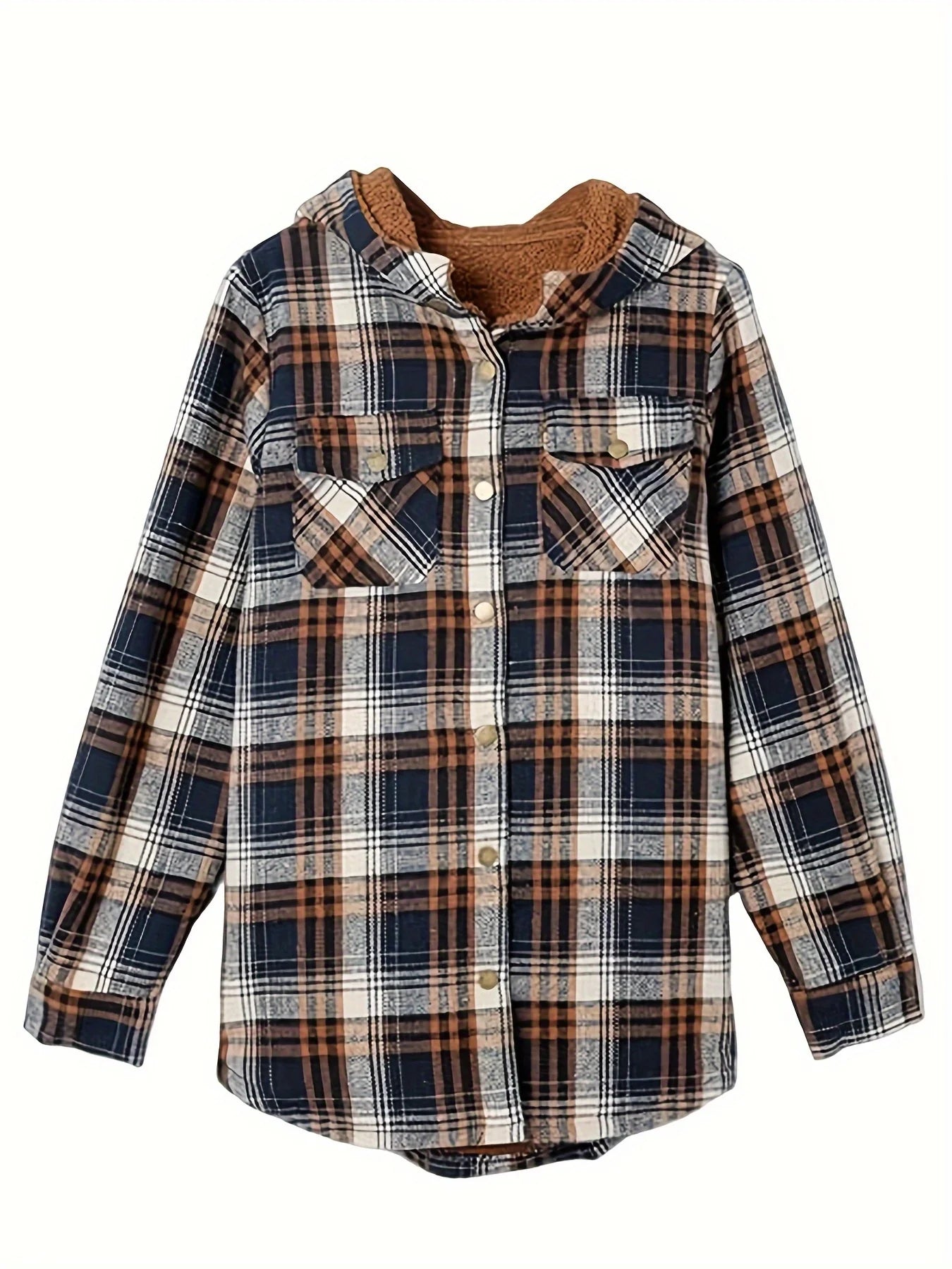 Women's plaid coat, Female Hooded Jackets