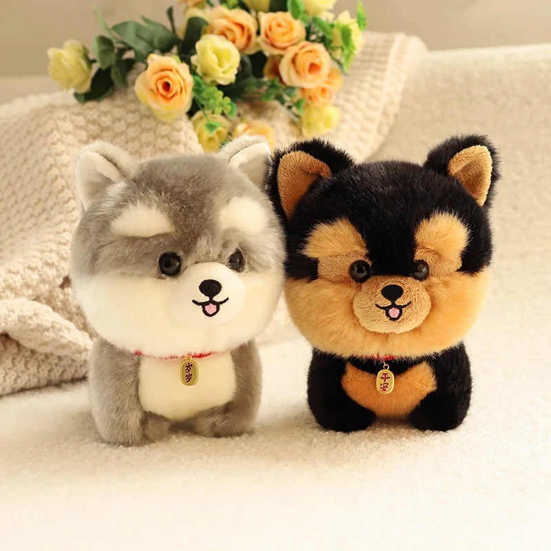 Adorable Furry Plush Corgi Dog Toy, Stuffed Big Head Kawaii Animal