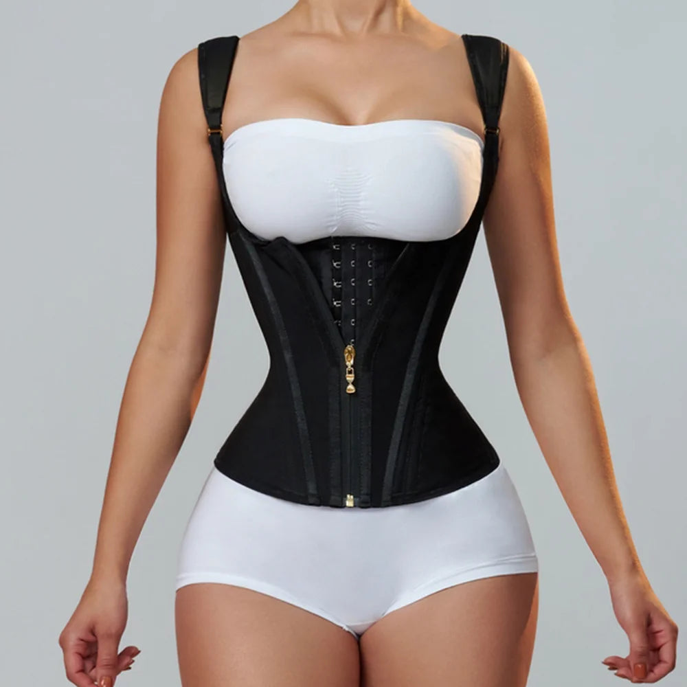 Row Buckle and Zipper Postpartum Corset Waist Trainer Body Shaper for Women Sexy Shaping Curve