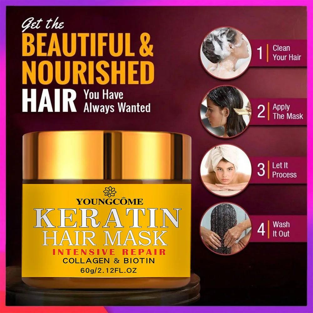 Hair Mask Biotin Collagen Keratin Treatment Hairs Conditioner Oil Nourishing for Dry Damaged