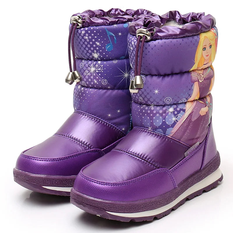 Real Wool Children's Snow Boots, Winter Warm Kids Shoes, Casual Sneakers Waterproof for Girls