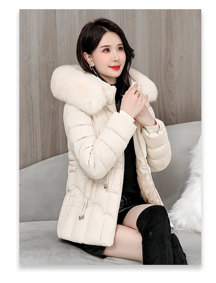 Down Winter Jacket Women Parkas Fashion, High-Quality Warm Cotton Padded & Hooded Coat