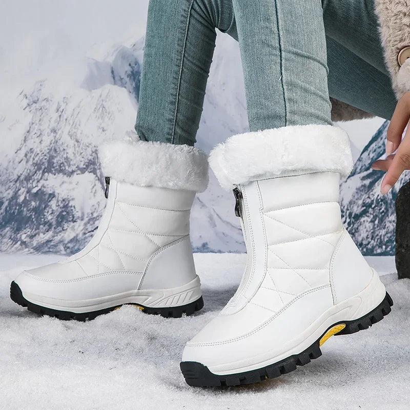 Winter Women's Snow Boots Non-slip Outdoor Warm Mujer Zipper Boots