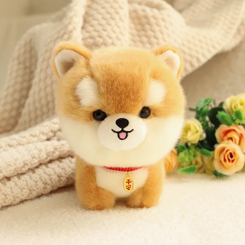 Adorable Furry Plush Corgi Dog Toy, Stuffed Big Head Kawaii Animal