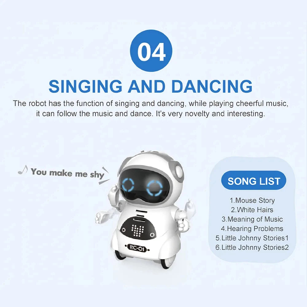 Pocket Emo Robot, Talking Interactive Dialogue, Voice Recognition Record