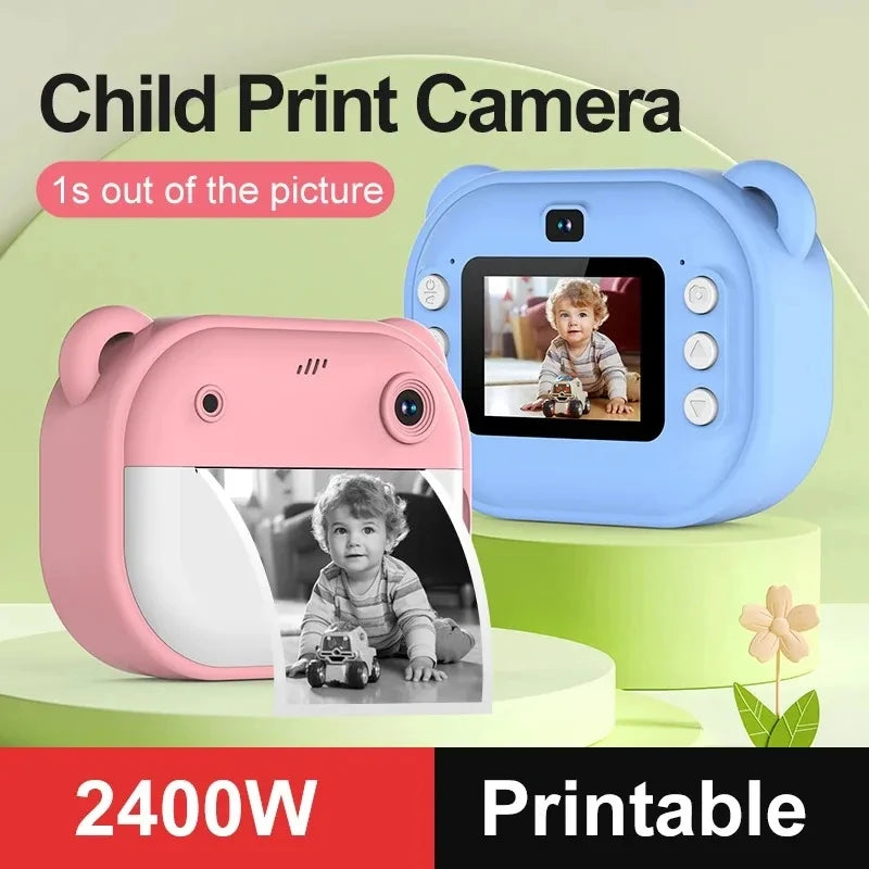 Children's Digital Camera, Instant Photo Printing Camera +32G Memory Card