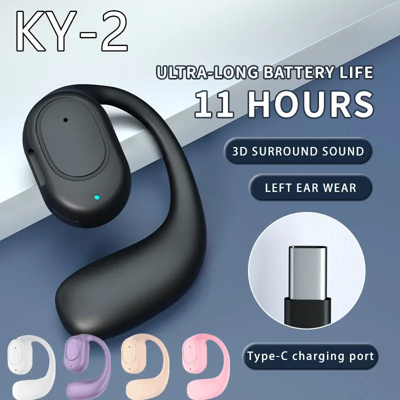 Wireless Bluetooth Earphones HiFi Ear-Hook Music Sports Noise Cancel Headset