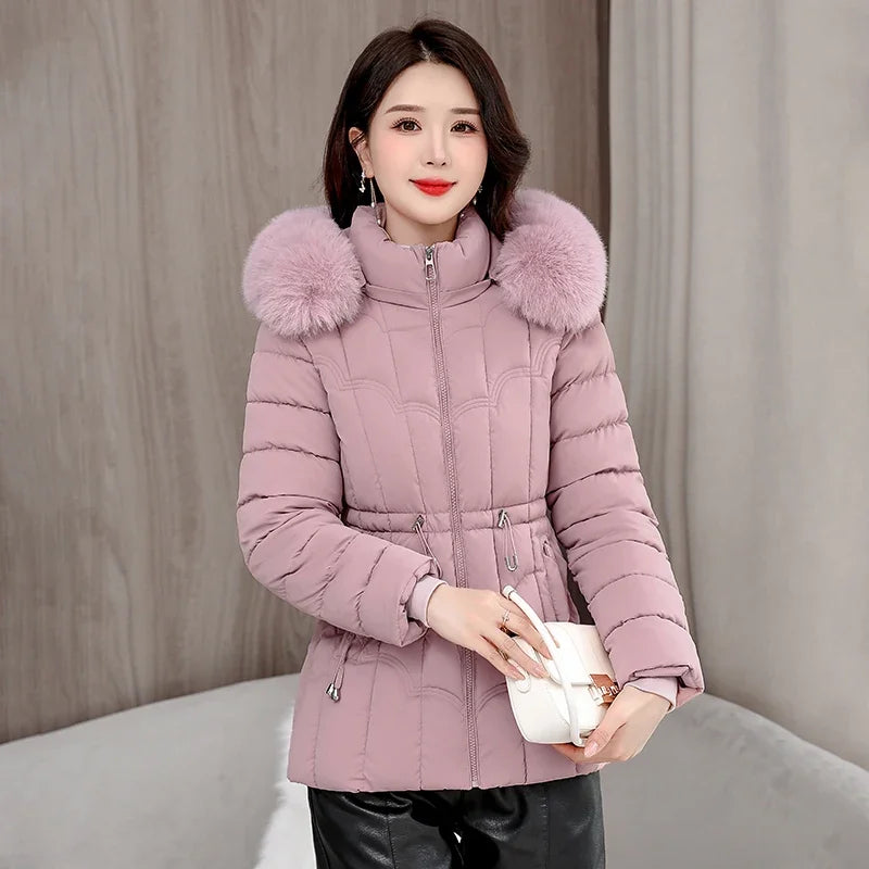 Down Winter Jacket Women Parkas Fashion, High-Quality Warm Cotton Padded & Hooded Coat