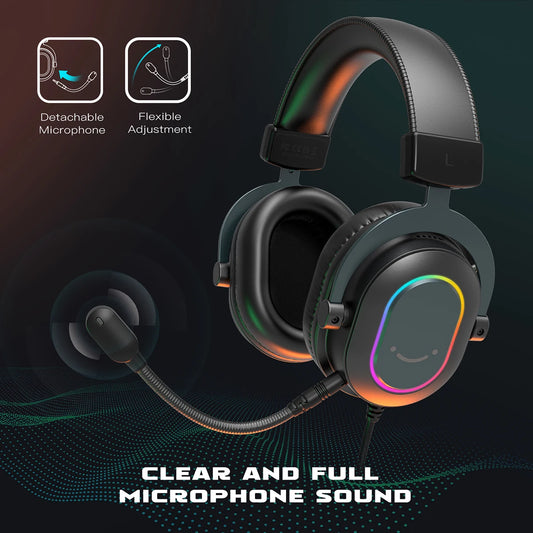 RGB Gaming Headset with Mic Over-Ear Headphones