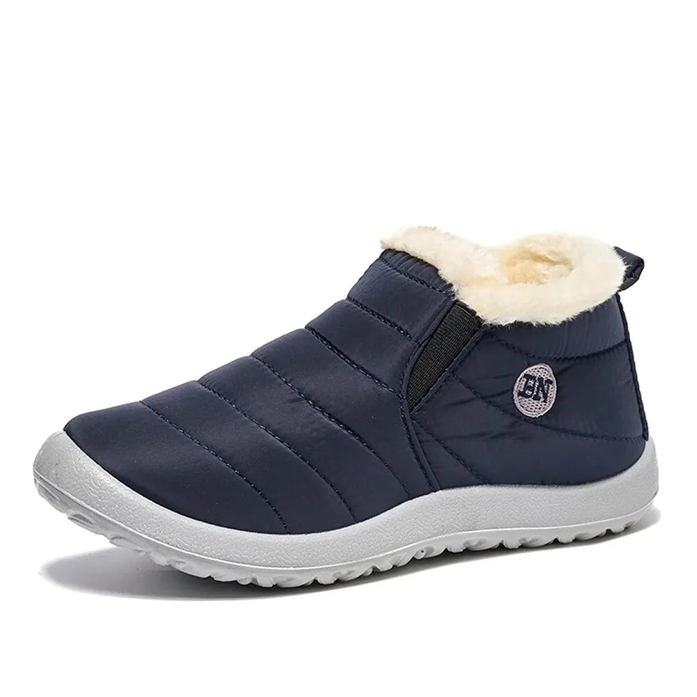 Winter Women's Boots Waterproof Snow Boots, Warm Fur Cotton Shoes