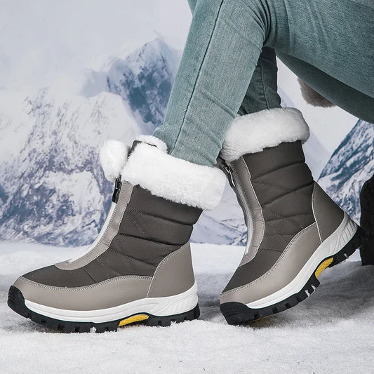 Winter Women's Snow Boots Non-slip Outdoor Warm Mujer Zipper Boots