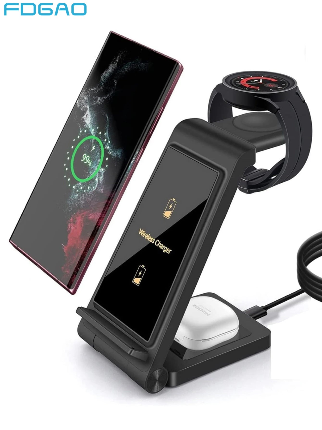 3 in 1 Wireless Charger for Samsung Phones and Galaxy Watch 5 Pro